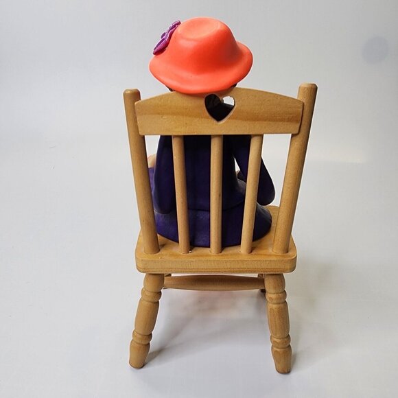 Diana Manning Limited Edition Shelf Sitter Old Church Lady Purple Dress Pearls - Picture 6 of 13